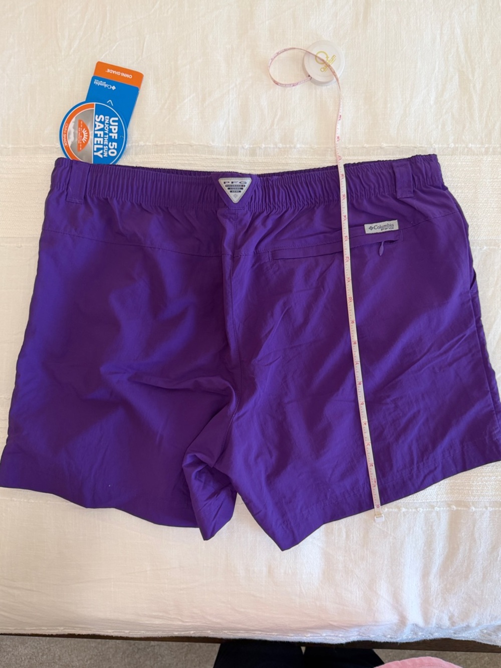 Columbia PFG Women's Purple Elastic-Waist Shorts,  XL - NEW WITH TAGS - Picture 5 of 10